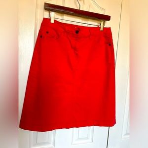 Boden A-line Poppy Red Denim Skirt